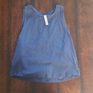 Athleta Shanti Crop Rib Tank- blue size L